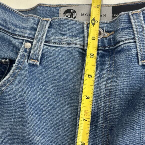 Levi’s SilverTab Mom Jeans 28 Distressed Ripped Straight Leg Blue Denim - Picture 8 of 10